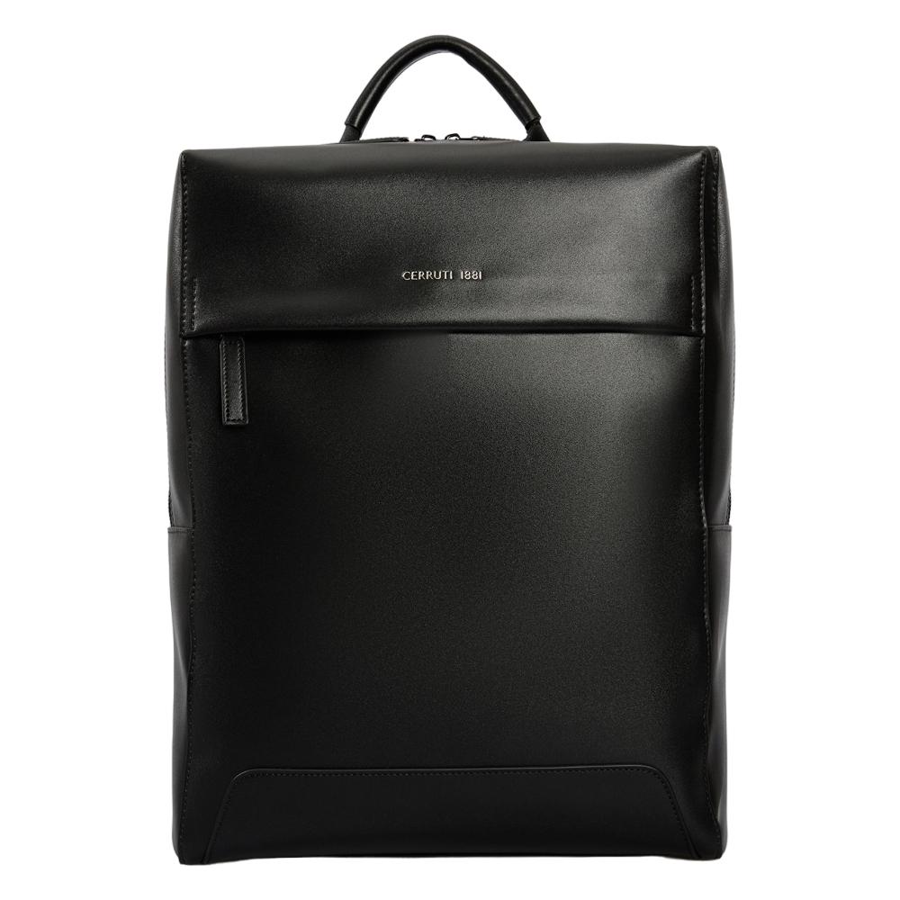 【Cerruti 1881】義大利頂級小牛皮後背包 (黑色 CEZA06761M)