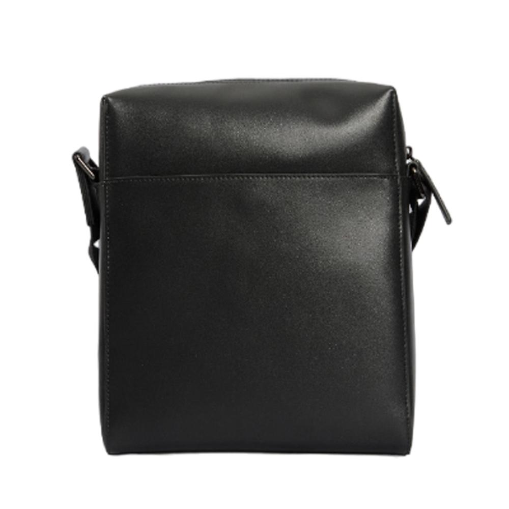 【Cerruti 1881】義大利頂級小牛皮側背包肩背包 (黑色 CEBO06763M)