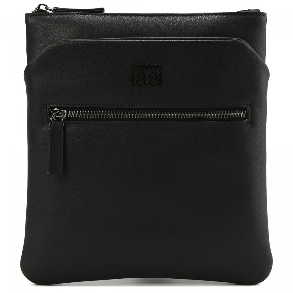 【Cerruti 1881】限量2折 義大利頂級小牛皮側背包肩背包 全新專櫃展示品 (黑色 CEBO06781M)