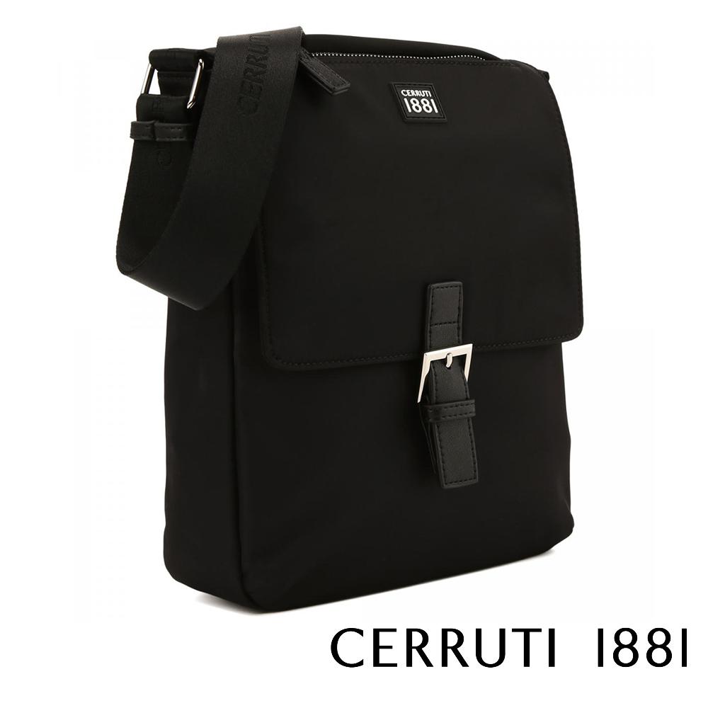 【Cerruti 1881】義大利頂級側背包肩背包 (黑色 CEBO06656N)