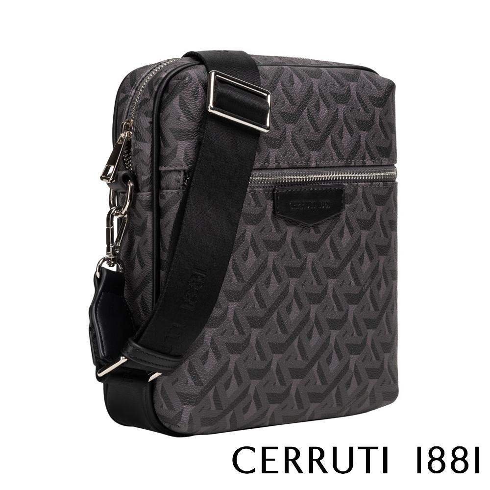 【Cerruti 1881】義大利頂級側背包肩背包 (黑色 CEBO06806P)