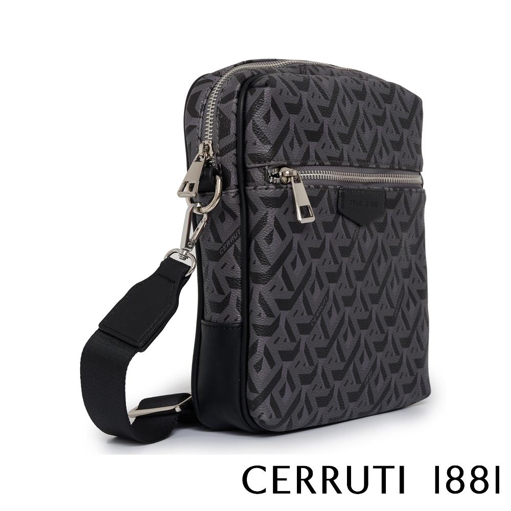 【Cerruti 1881】義大利頂級側背包肩背包 (黑色 CEBO06805P)
