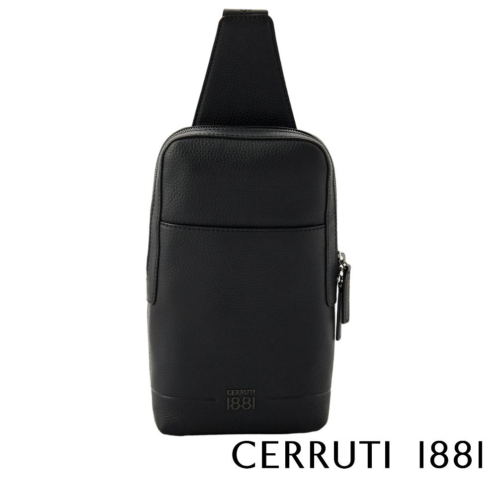 【Cerruti 1881】義大利頂級小牛皮斜肩包 (黑色 CEBO06823M)