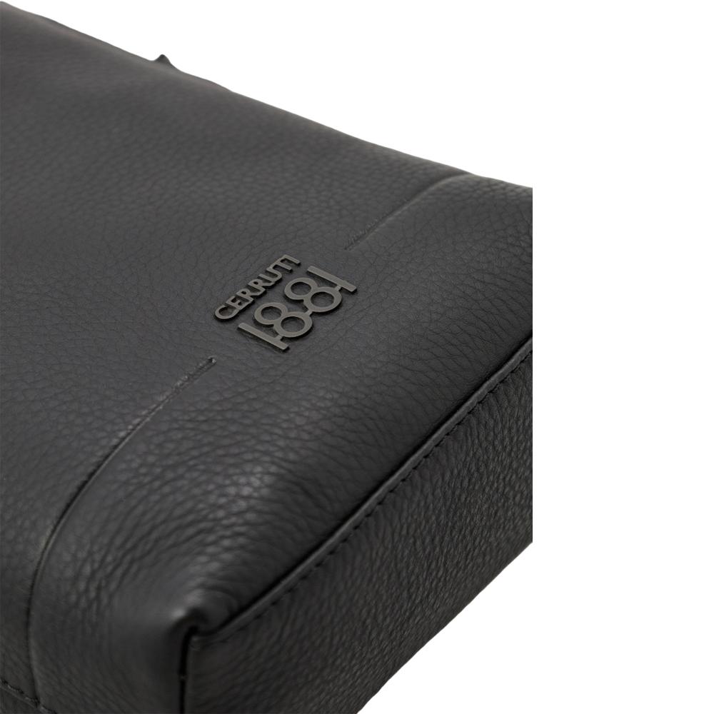 【Cerruti 1881】義大利頂級小牛皮斜肩包 (黑色 CEBO06823M)