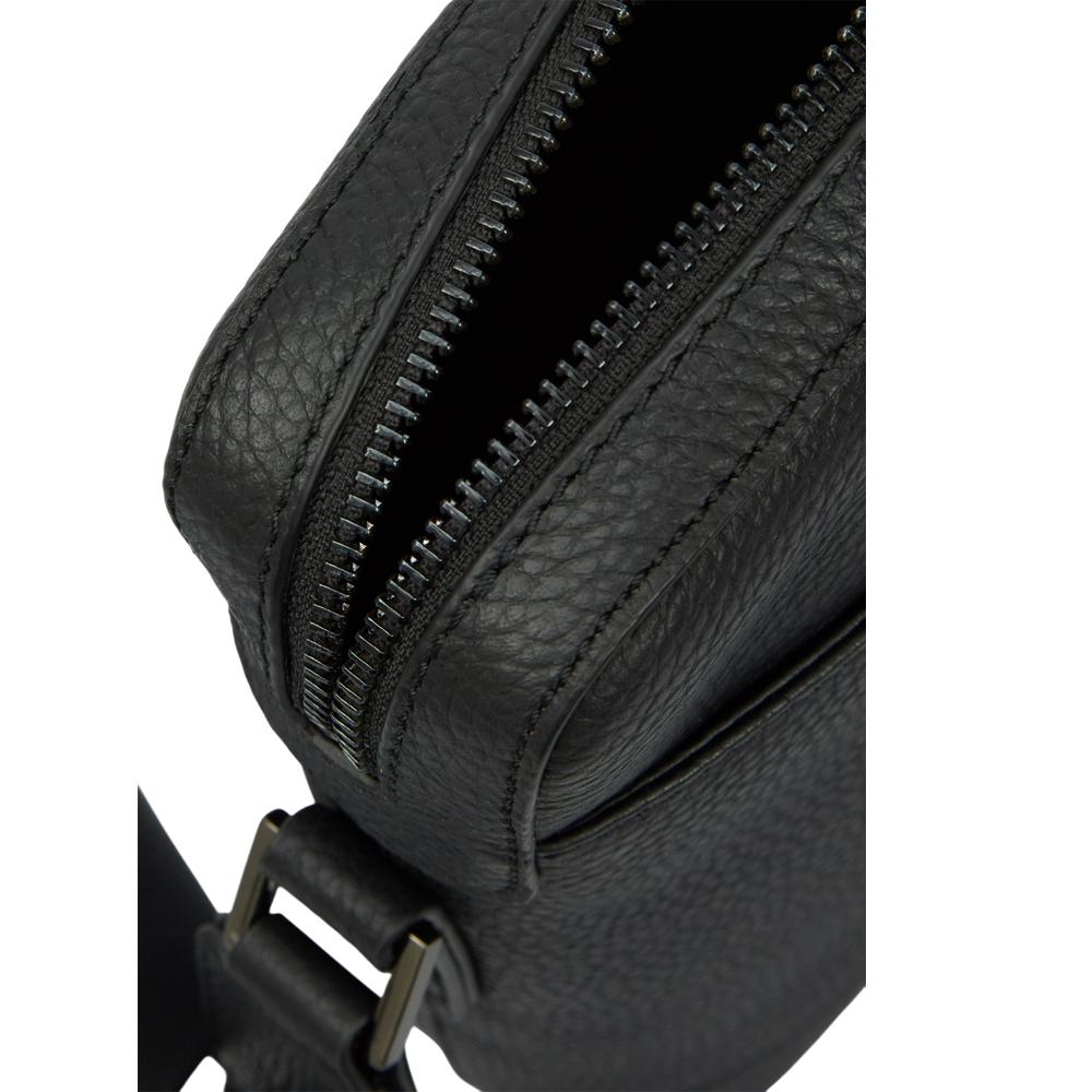 【Cerruti 1881】限量2折 義大利頂級小牛皮側背包肩背包 全新專櫃展示品 (黑色 CEBO06825M)