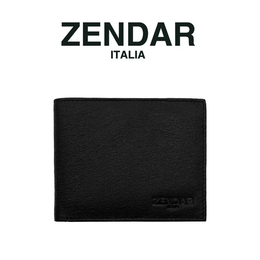 【ZENDAR】限量2折 頂級超柔軟小羊皮8卡皮夾 戴維斯系列 全新專櫃展示品 (黑色)