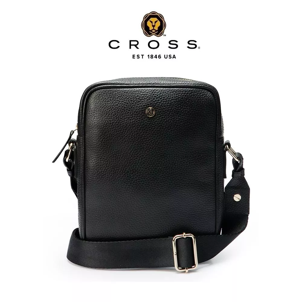 【CROSS】限量1折 頂級小牛皮肩背包斜背包 派克系列 全新專櫃展示品