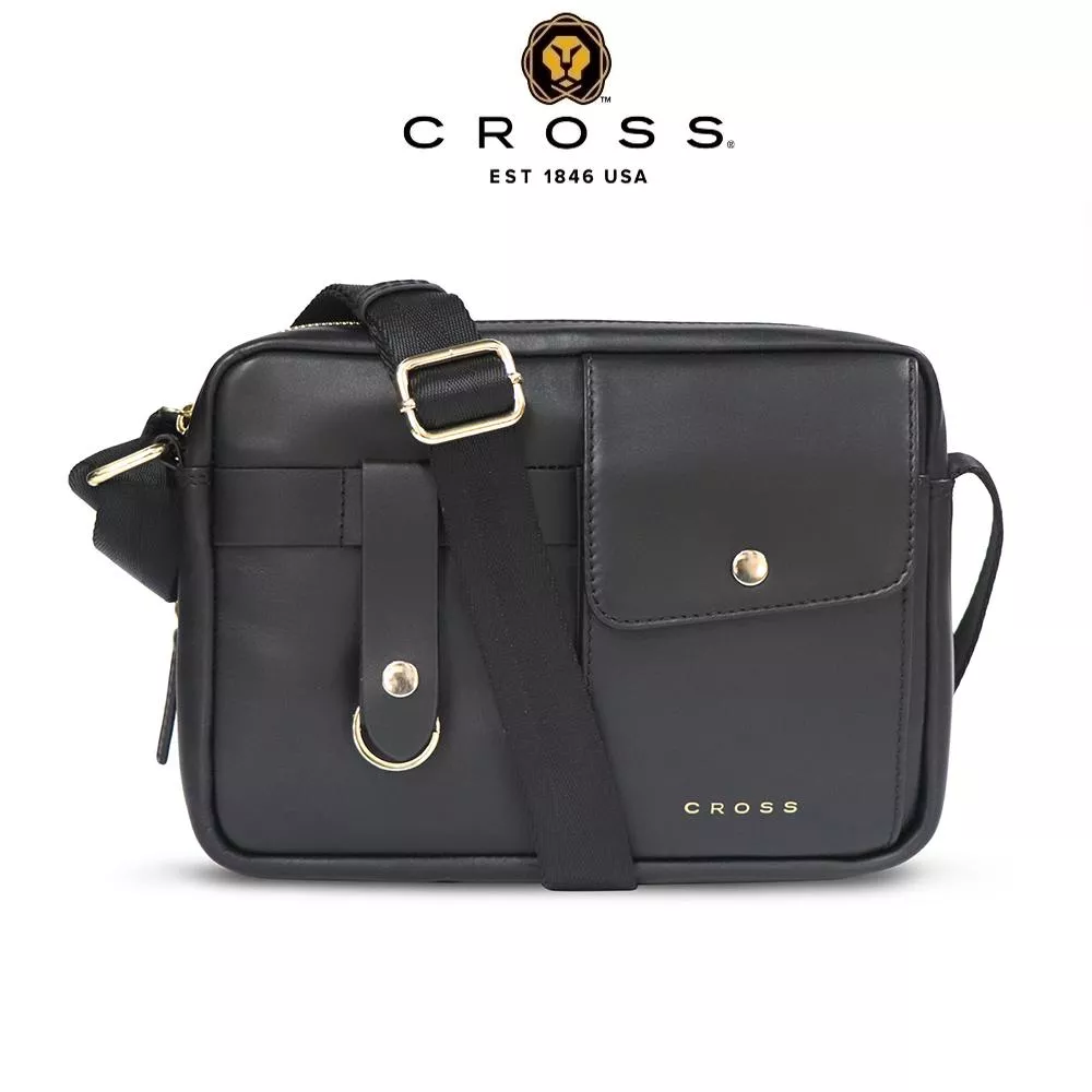 【CROSS】限量1折 頂級小牛皮肩背包斜背包 羅根系列 全新專櫃展示品