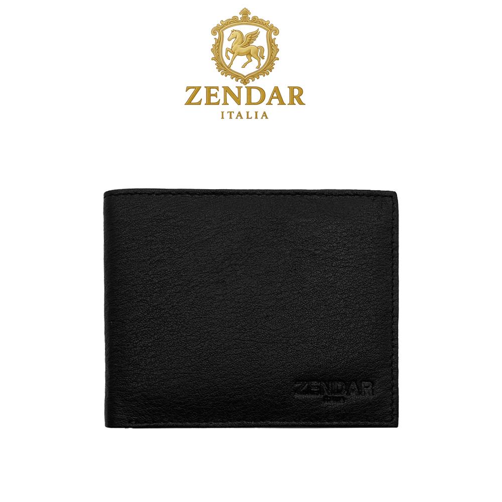 【ZENDAR】限量2折 頂級超柔軟小羊皮8卡皮夾 戴維斯系列 全新專櫃展示品 (黑色)