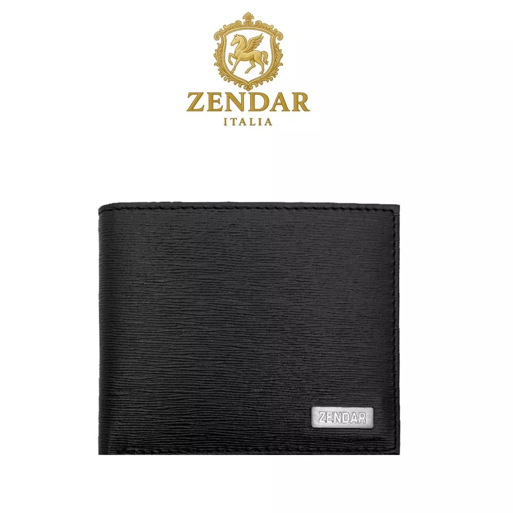 【ZENDAR】頂級NAPPA牛皮極光紋8卡皮夾 安東尼奧系列 (黑色)
