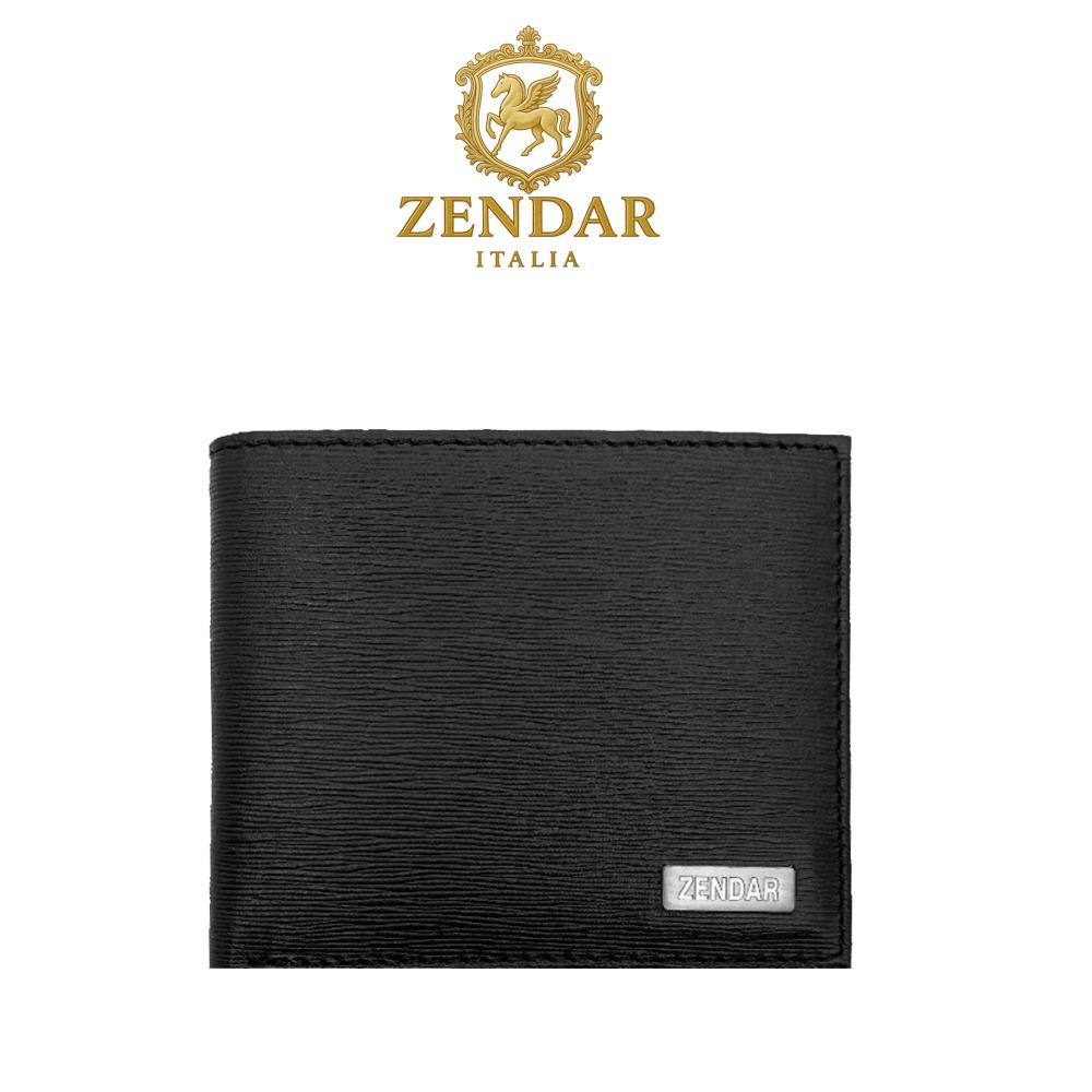 【ZENDAR】限量2折 頂級NAPPA牛皮極光紋8卡皮夾 安東尼奧系列 全新專櫃展示品 (黑色)