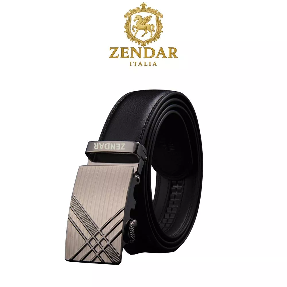 【ZENDAR】限量2折 頂級小牛皮皮革自動扣頭男用皮帶 全新專櫃展示品