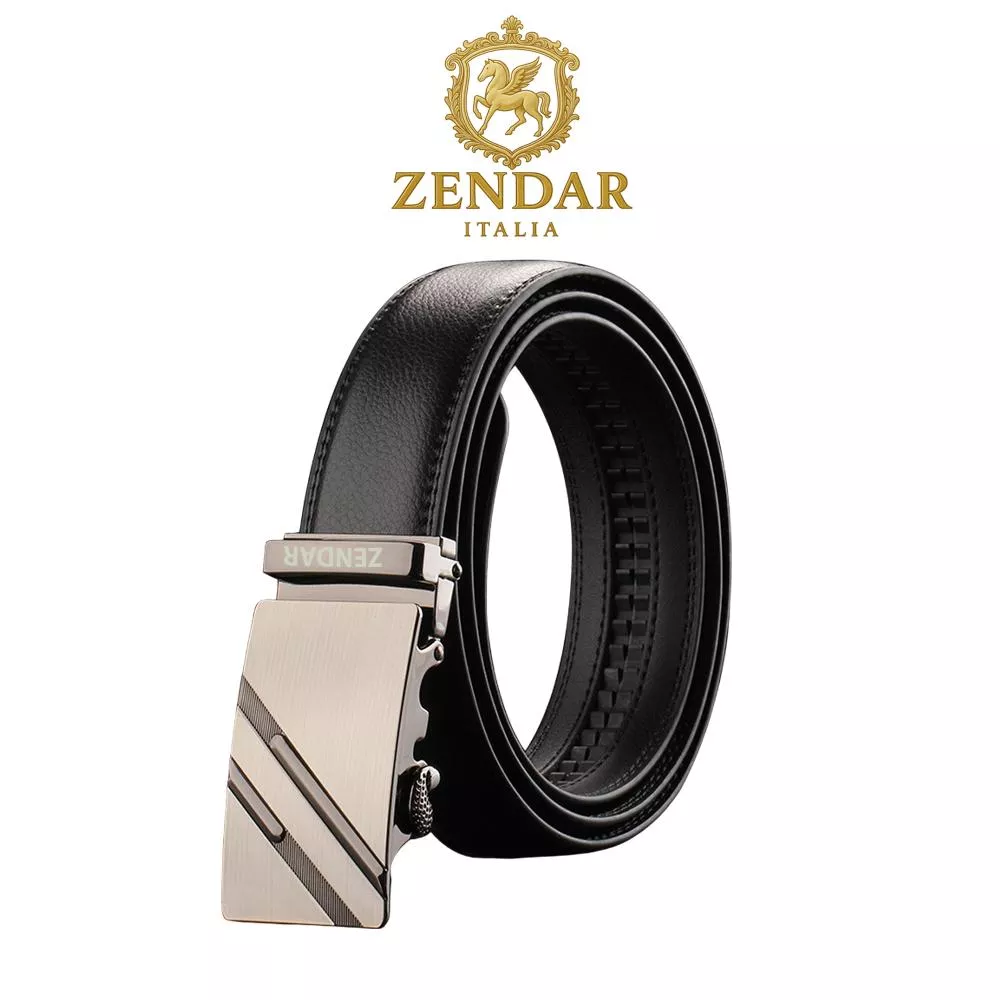 【ZENDAR】限量2折 頂級小牛皮皮革自動扣頭男用皮帶 全新專櫃展示品