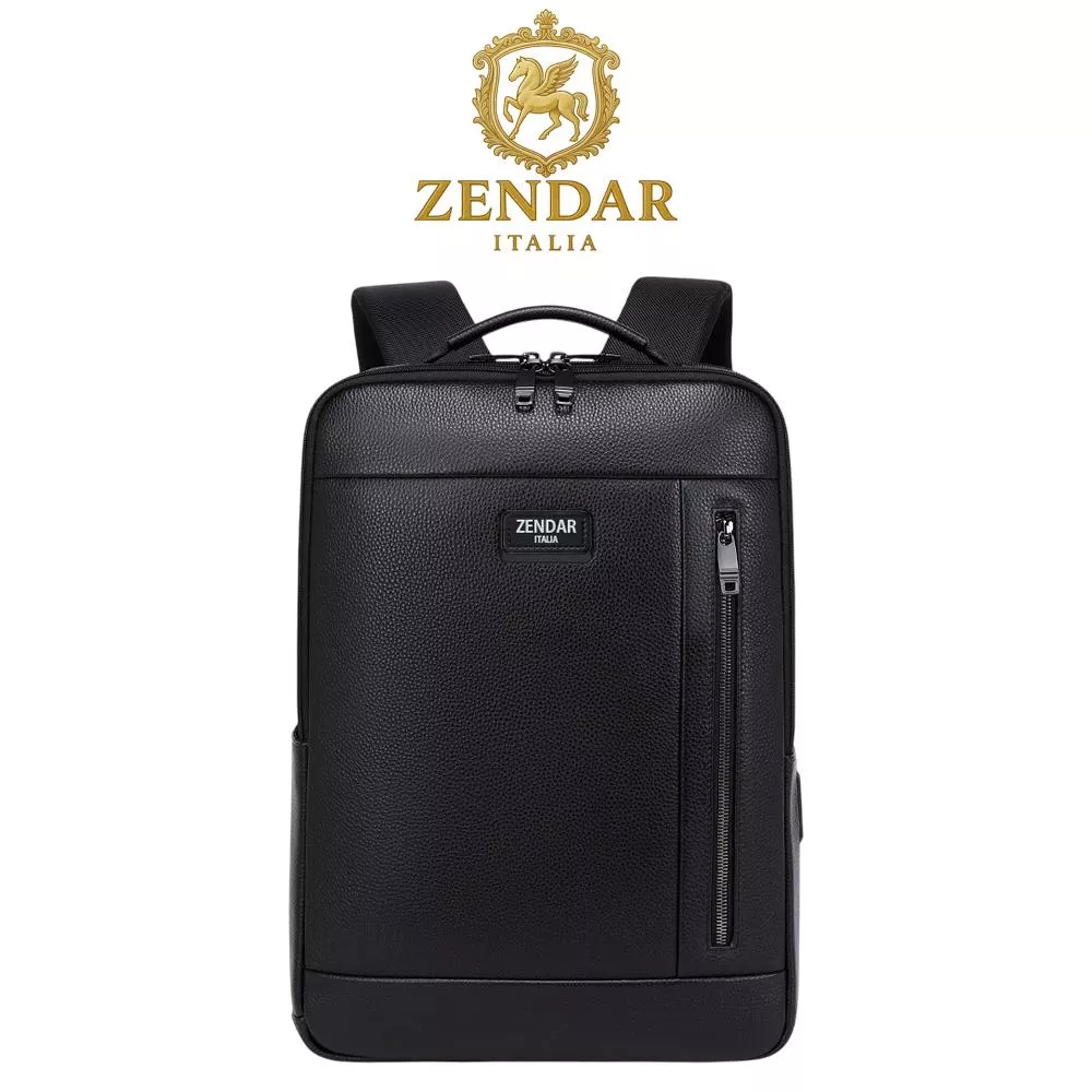 【ZENDAR】限量1折 頂級小牛皮商務休閒電腦後背包 愛德華系列 全新專櫃展示品