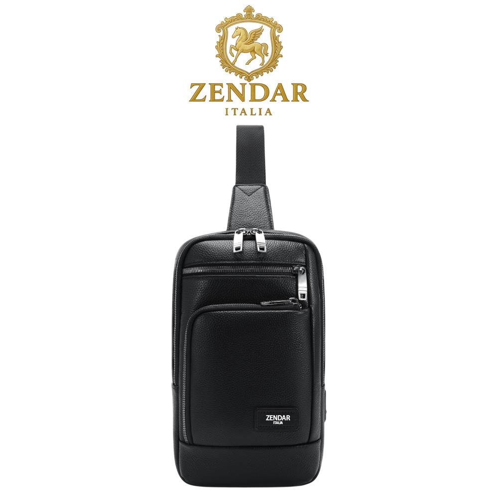 【ZENDAR】限量1折 頂級小牛皮斜背包 愛德華系列 全新專櫃展示品