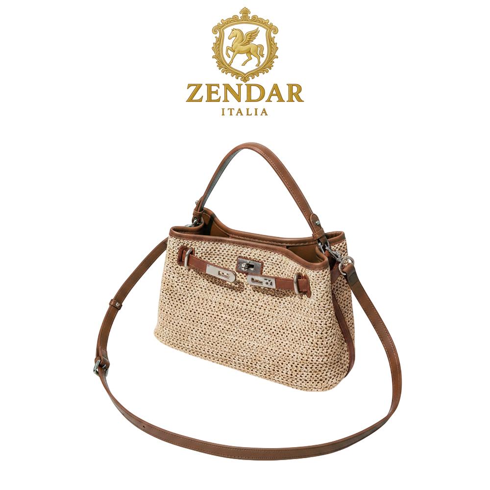 【ZENDAR】時尚手提包肩背包 蒂塔系列 (咖啡色)