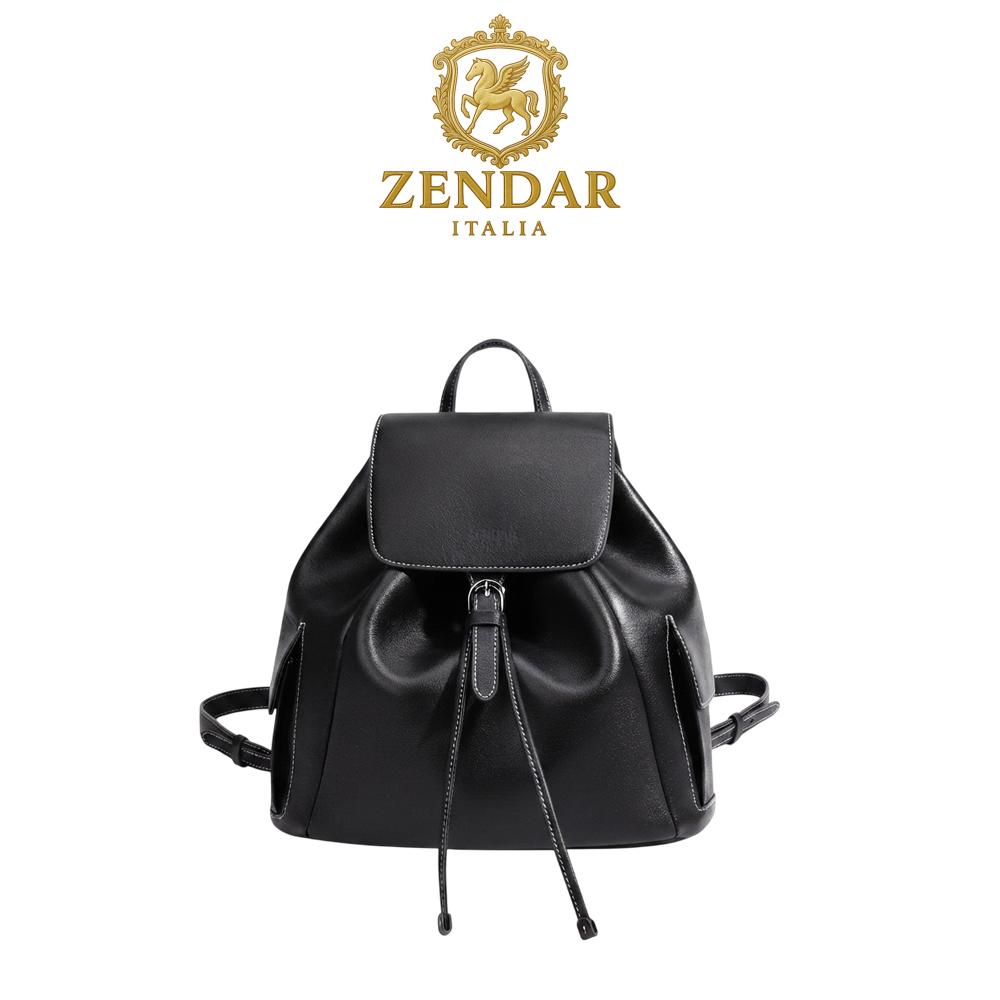【ZENDAR】限量1折 頂級小牛皮後背包 潔西卡系列 全新專櫃展示品 (黑色)