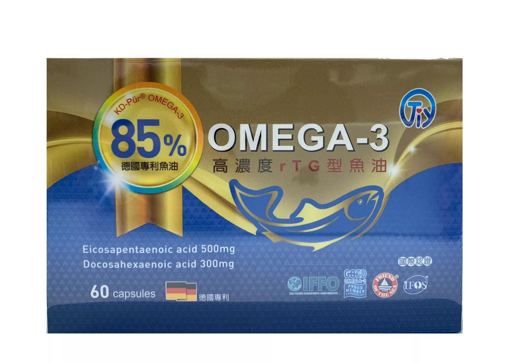 極智頂級魚油軟膠囊 / 85%高濃度rTG型 / 60顆