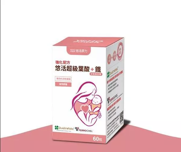 悠活原力 超級葉酸+鐵(甘氨酸亞鐵)植物膠囊 / 60粒