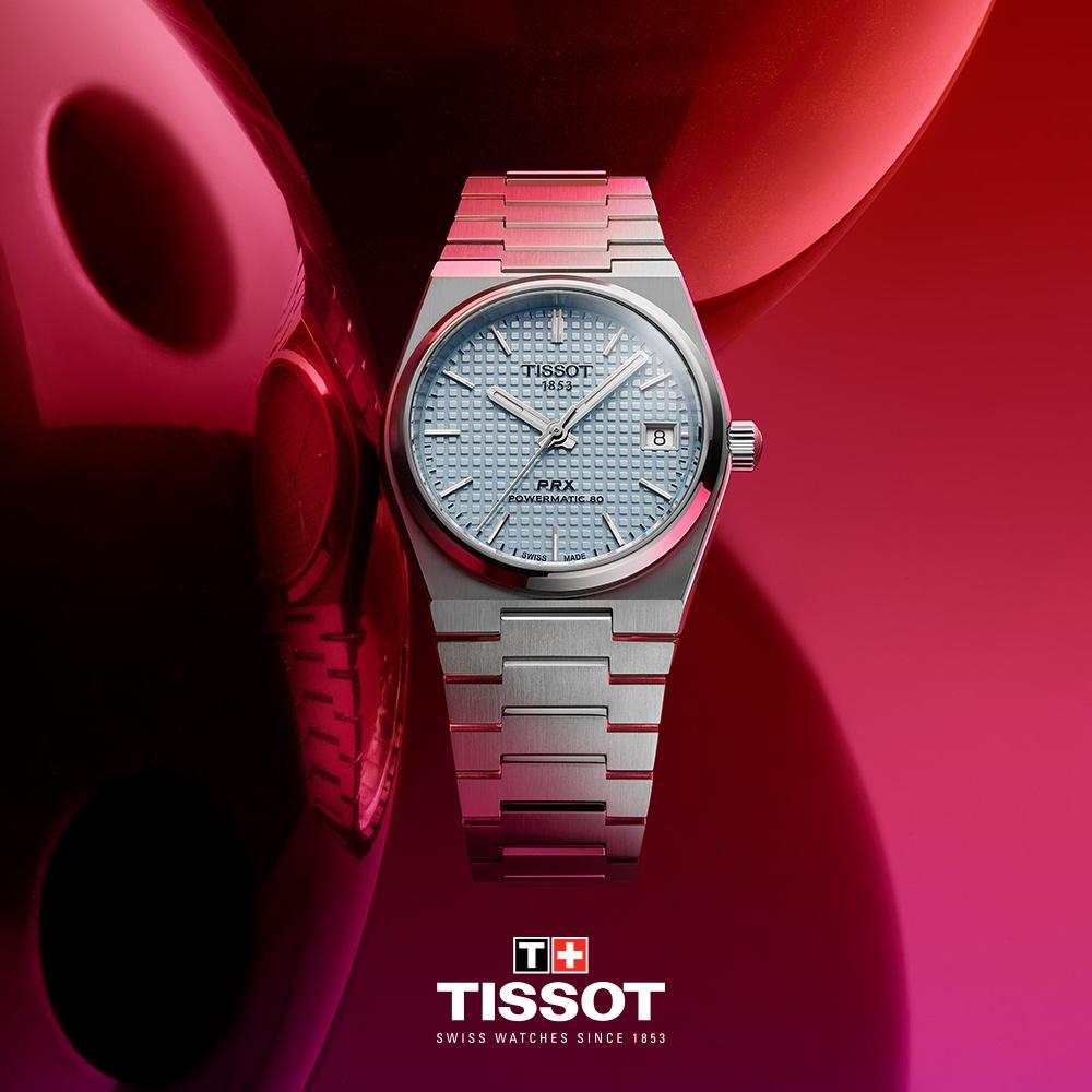 TISSOT 天梭 官方授權 PRX POWERMATIC 80 經典旗艦機械對錶-T1374071135100+T1372071135100