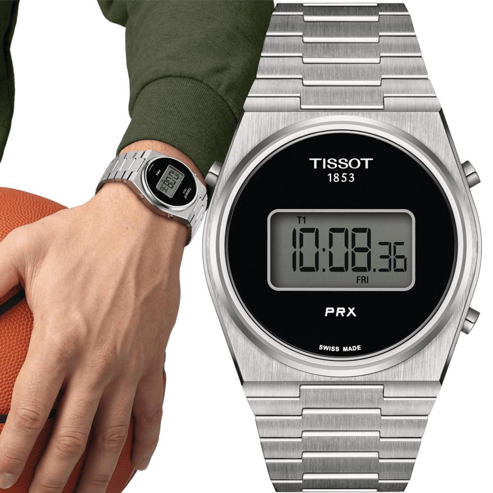 TISSOT 天梭錶 PRX Digital 數位石英手錶-T1374631105000