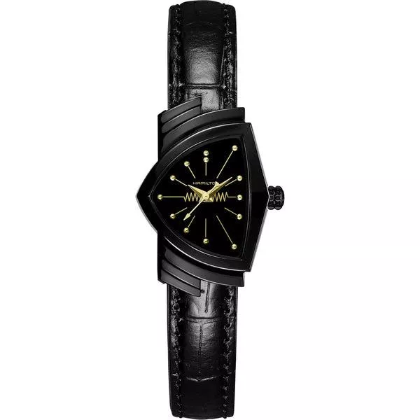 Hamilton Ventura 漢米爾頓探險系列黑金配色石英腕錶 H24201730