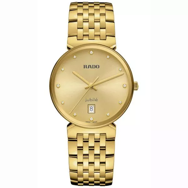 RADO 雷達錶 Florence Classic 佛羅倫斯經典系列PVD黃金鑽面石英腕錶 38mm R48914713