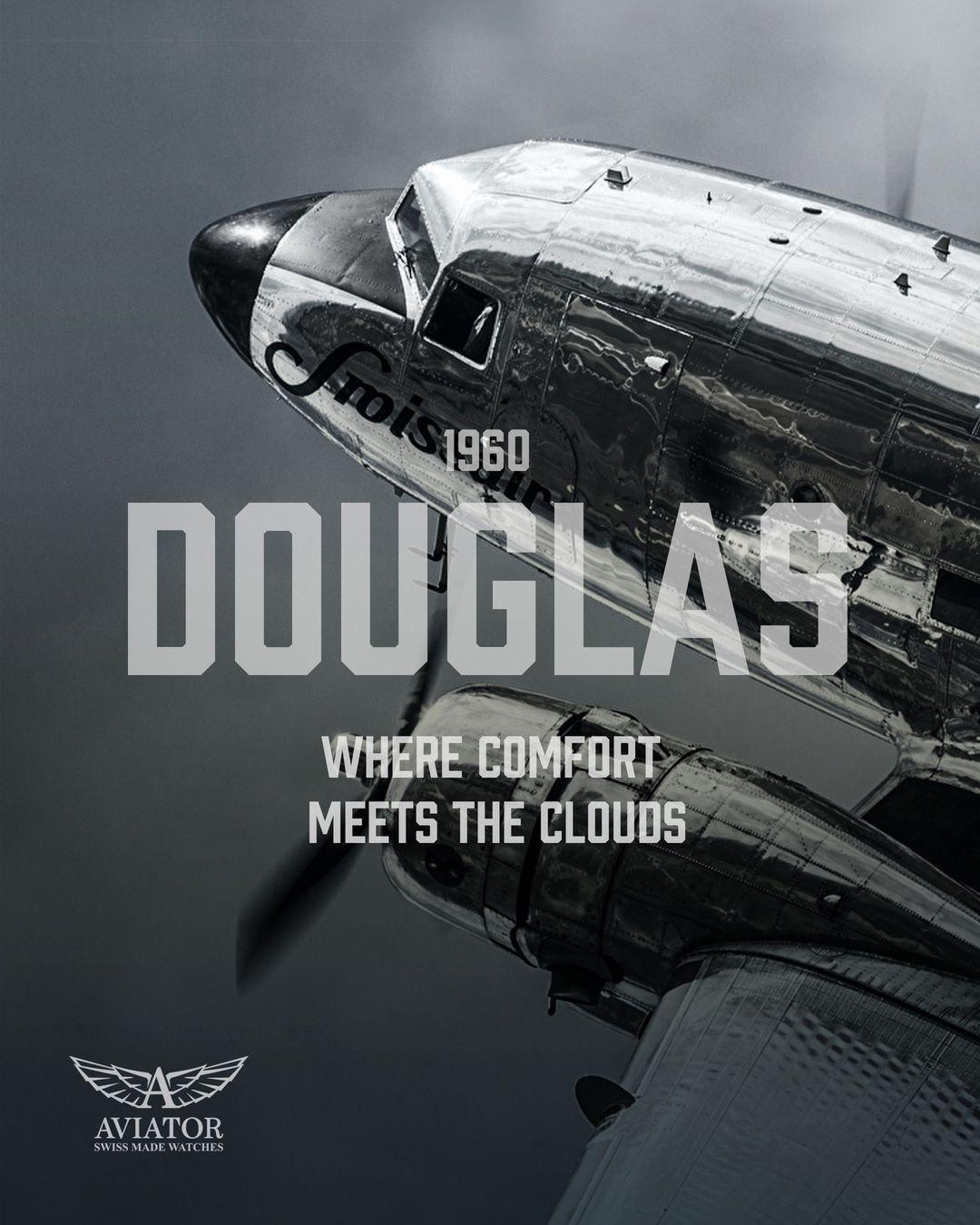 瑞士 AVIATOR DOUGLAS DAY-DATE 41 飛行員機械腕錶-V.3.35.2.279.4