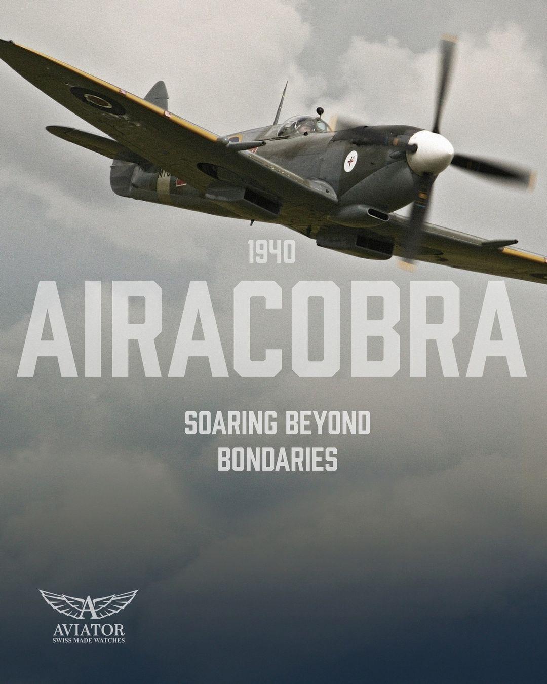 瑞士 AVIATOR AIRACOBRA P43 飛行風格機械腕錶-V.3.39.0.341.0