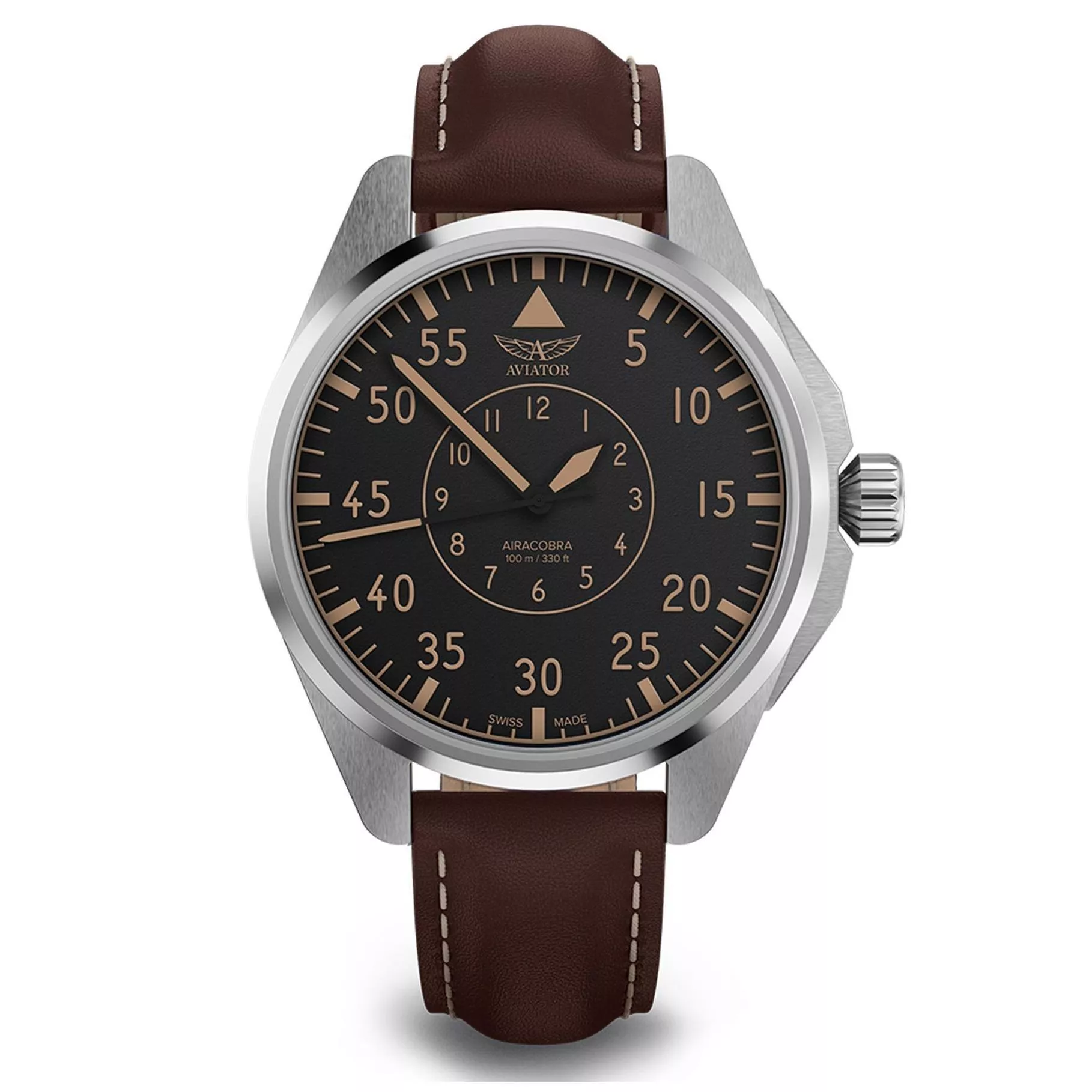 瑞士 AVIATOR AIRACOBRA P43 飛行風格機械腕錶-V.3.39.0.341.0 瑞士 AVIATOR AIRACOBRA P43 飛行風格機械腕錶-V.3.39.0.341.0