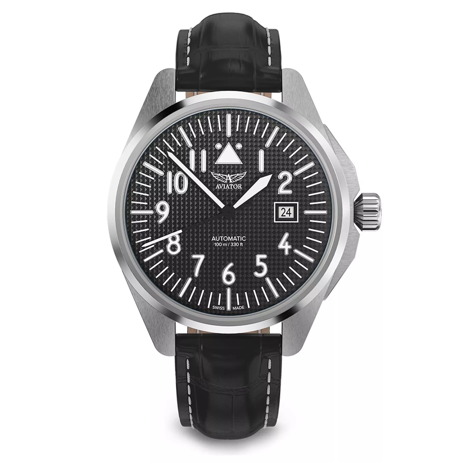 瑞士 AVIATOR AIRACOBRA P43 飛行風格機械腕錶-V.3.39.0.333.4 瑞士 AVIATOR AIRACOBRA P43 飛行風格機械腕錶-V.3.39.0.333.4
