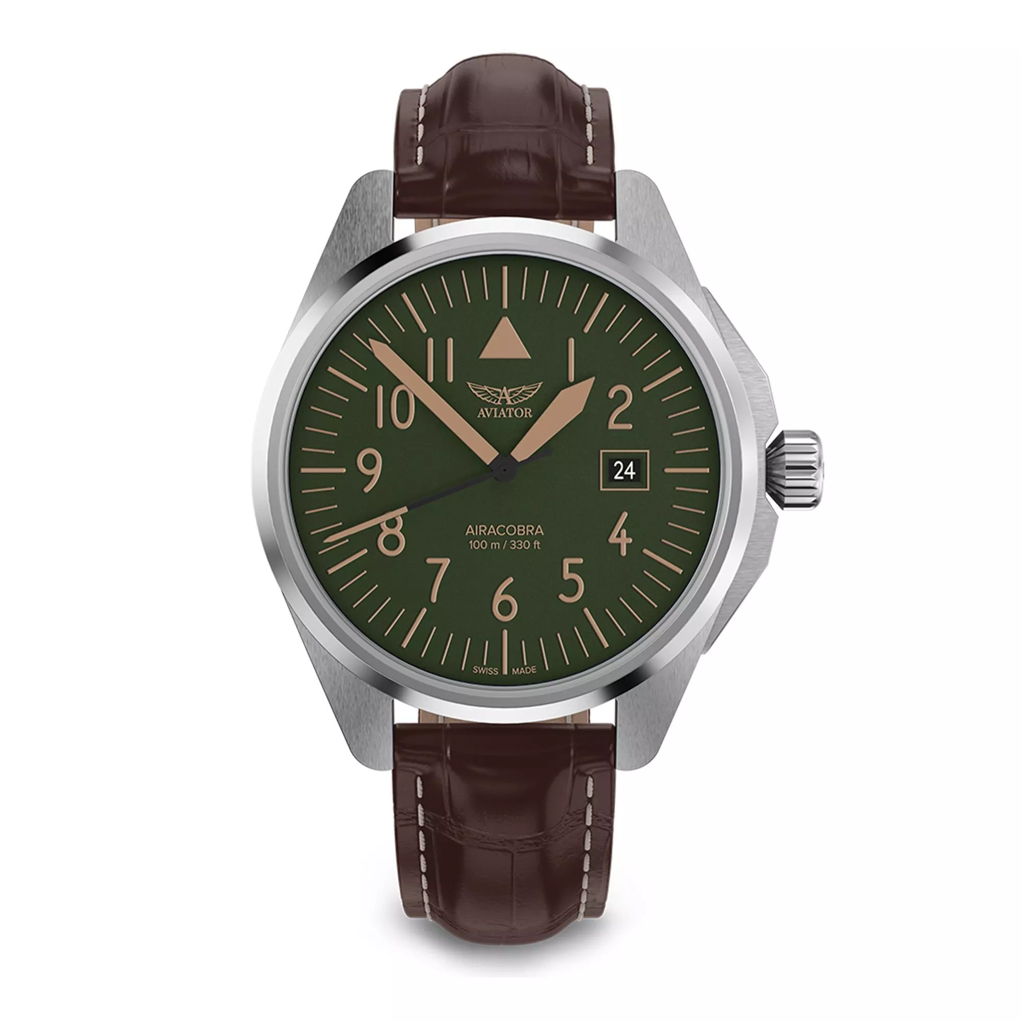 瑞士 AVIATOR AIRACOBRA P43 TYPE A 飛行風格腕錶-V.1.38.0.330.4 瑞士 AVIATOR AIRACOBRA P43 TYPE A 飛行風格腕錶-V.1.38.0.330.4