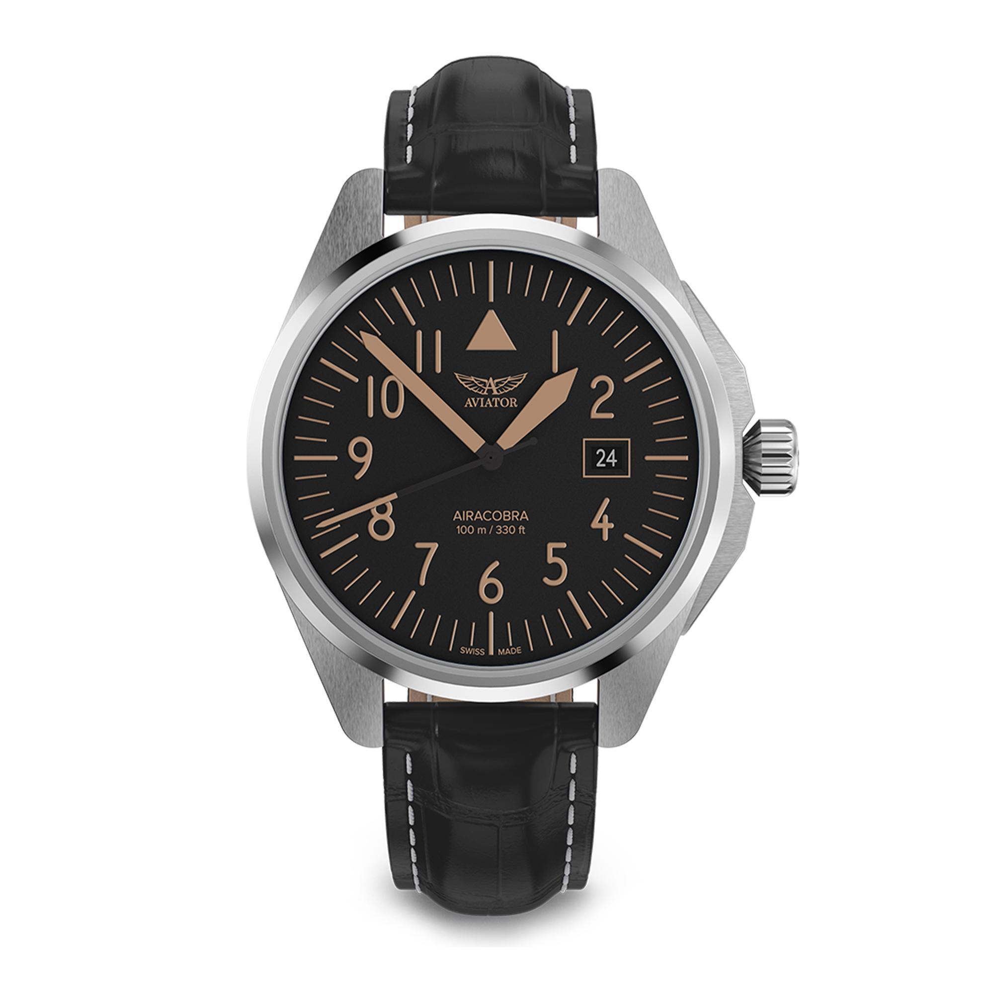 瑞士 AVIATOR AIRACOBRA P43 TYPE A 飛行風格腕錶-V.1.38.0.316.4