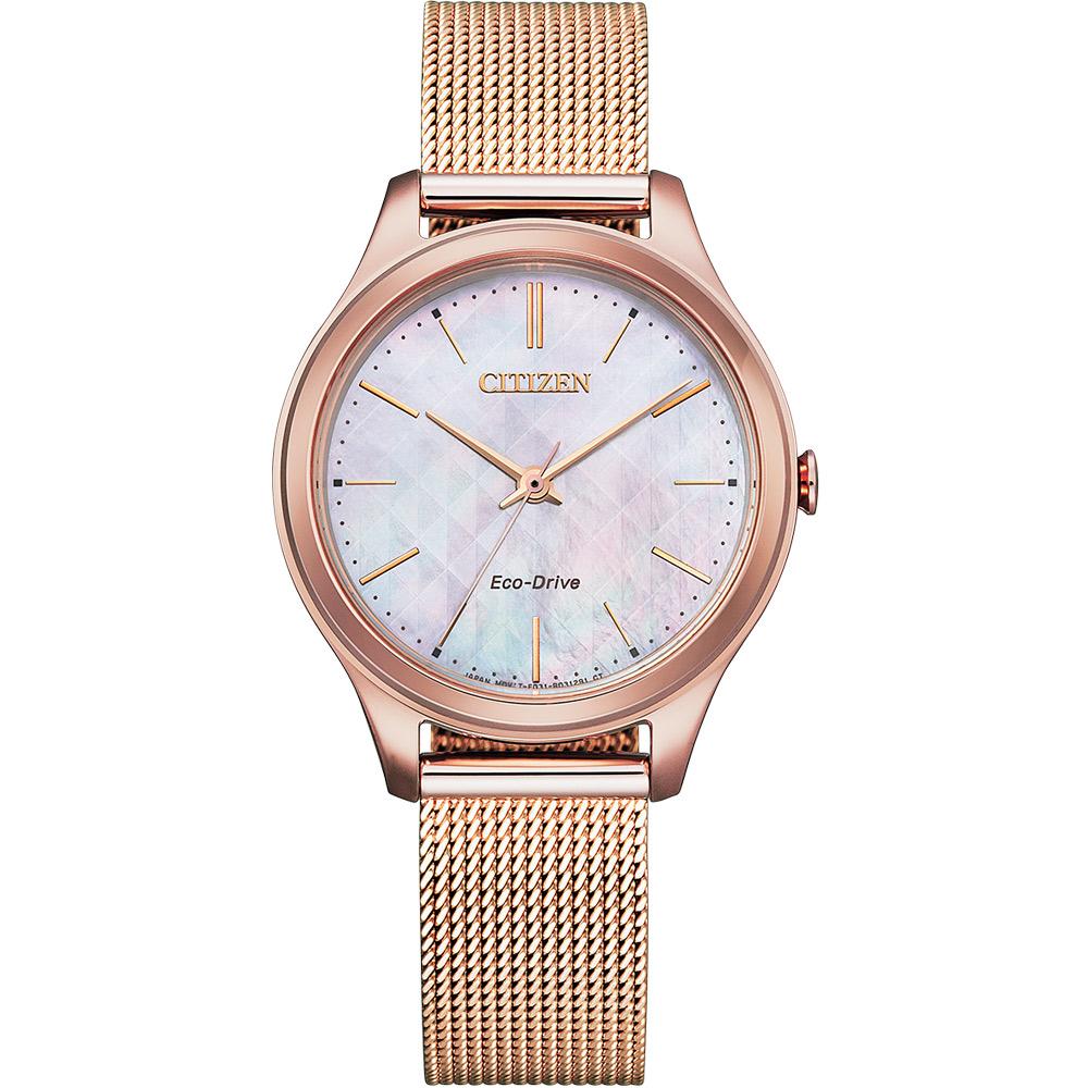 CITIZEN 星辰 Eco-Drive 典雅大方米蘭時尚腕錶(EM0508-80Y)32mm