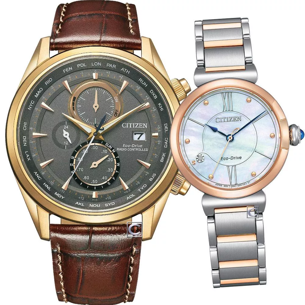 CITIZEN 星辰 Eco-Drive 相伴一生光動能對錶-AT8263-10H+EM1074-82D CITIZEN 星辰 Eco-Drive 相伴一生光動能對錶-AT8263-10H+EM1074-82D