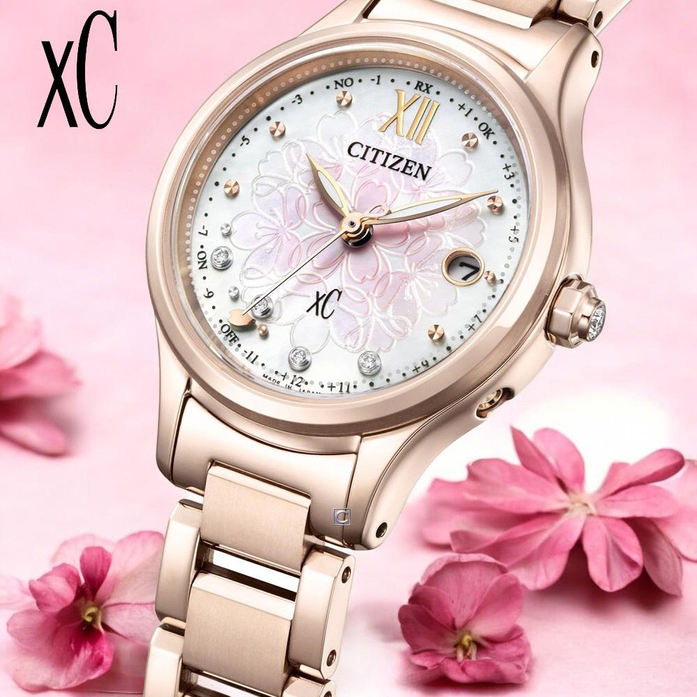 CITIZEN 星辰錶 xC 光動能 鈦金屬 電波錶 女錶 手錶 藍寶石-ES9497-88X