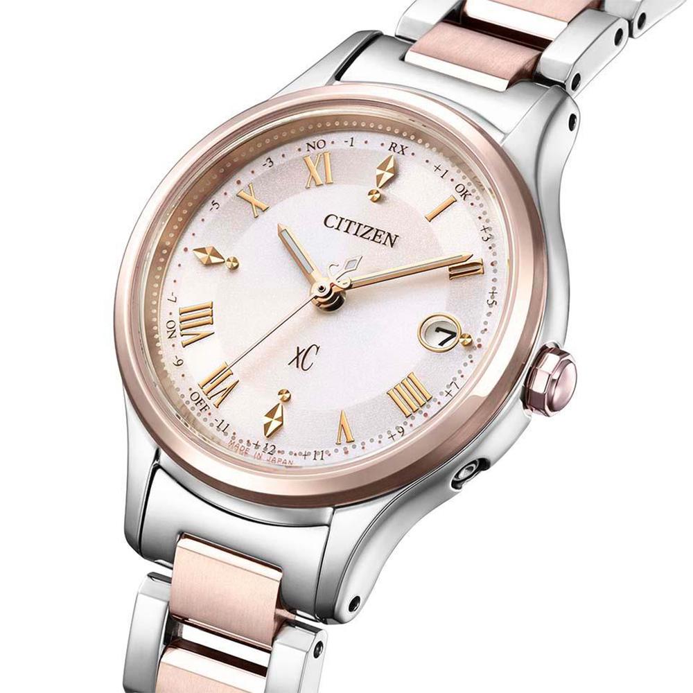 CITIZEN 星辰 xC 光動能 鈦金屬 電波女錶-27mm ES9496-64W