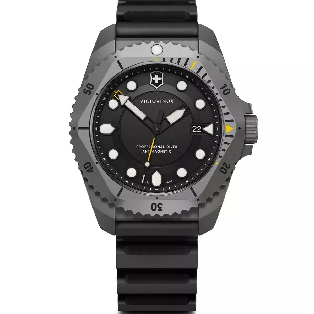 Victorinox 瑞士維氏 Dive Pro ISO 6425 認證 300米潛水鈦石英腕錶-43mm黑 VISA-241993.1