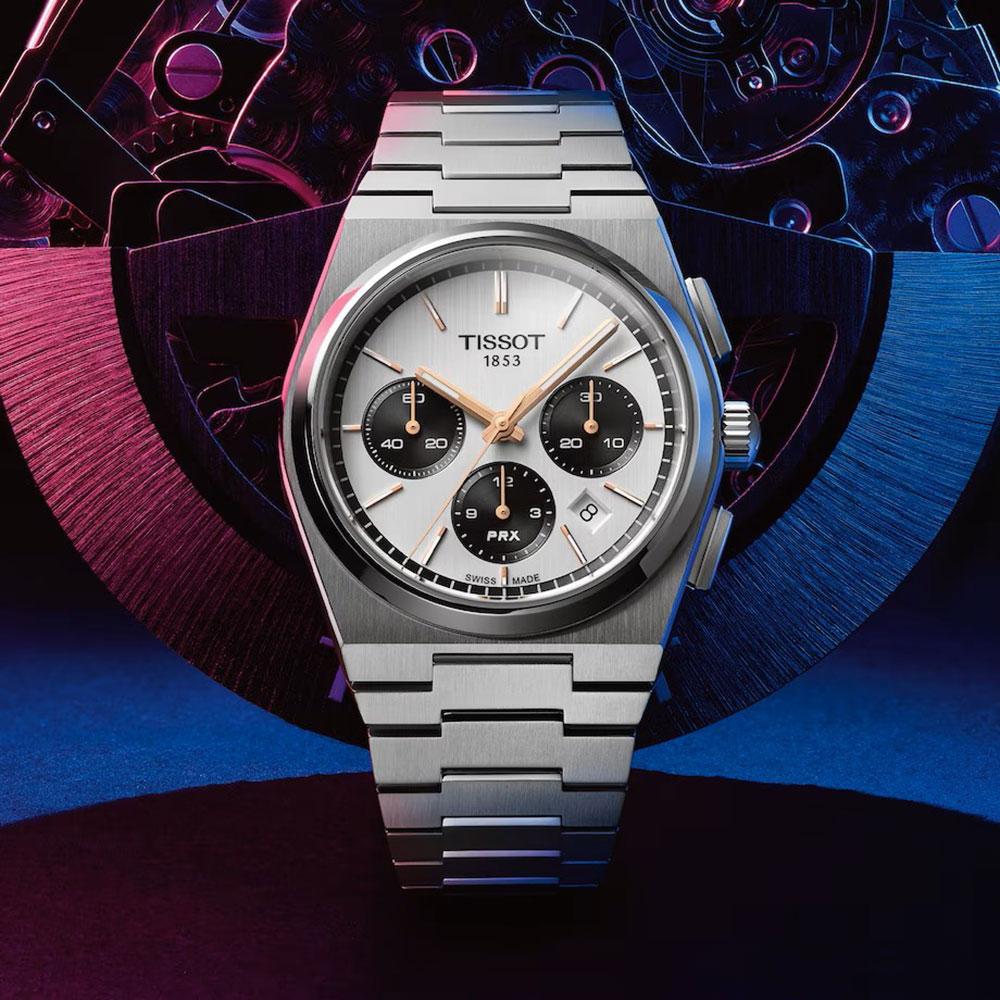 TISSOT 天梭 官方授權 PRX系列 熊貓計時機械腕錶-42mm T1374271101100