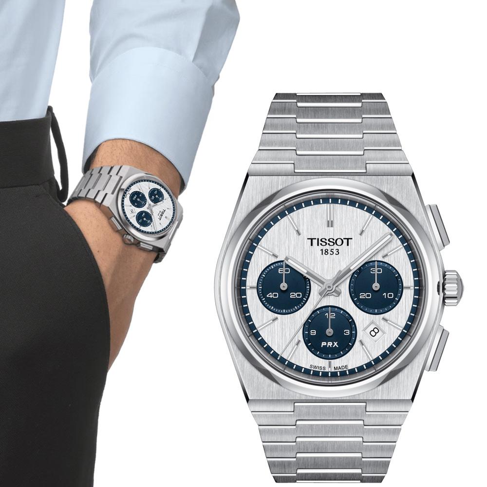 TISSOT 天梭 官方授權 PRX 計時機械錶 男錶 手錶-T1374271101101/42mm