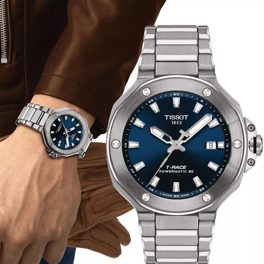 Tissot 天梭 官方授權 T-Race  摩托車元素動力80小時機械錶 男錶 手錶-T1418071104100