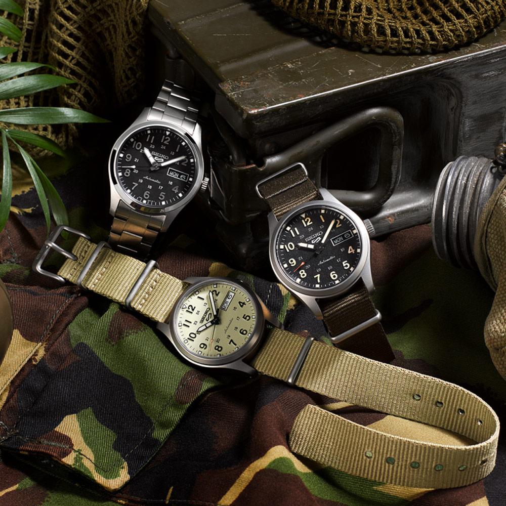 SEIKO 精工 5 Sports 軍風 機械錶 男錶 手錶 帆布錶帶 (4R36-13P0C/SRPJ85K1)
