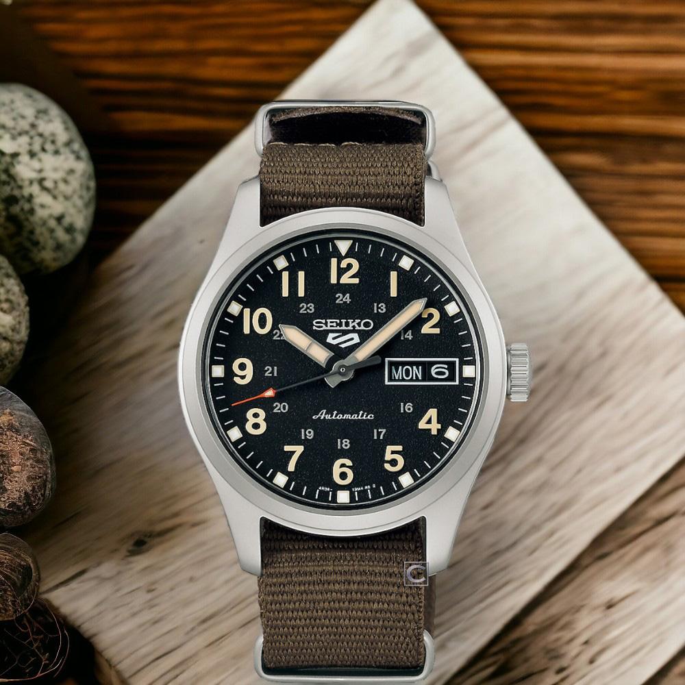 SEIKO 精工 5 Sports 軍風 機械錶 男錶 手錶 帆布錶帶 (4R36-13P0C/SRPJ85K1)