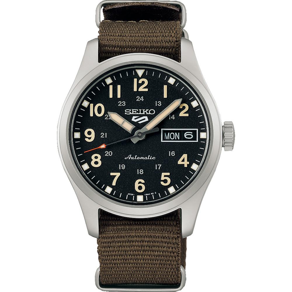 SEIKO 精工 5 Sports 軍風 機械錶 男錶 手錶 帆布錶帶 (4R36-13P0C/SRPJ85K1)