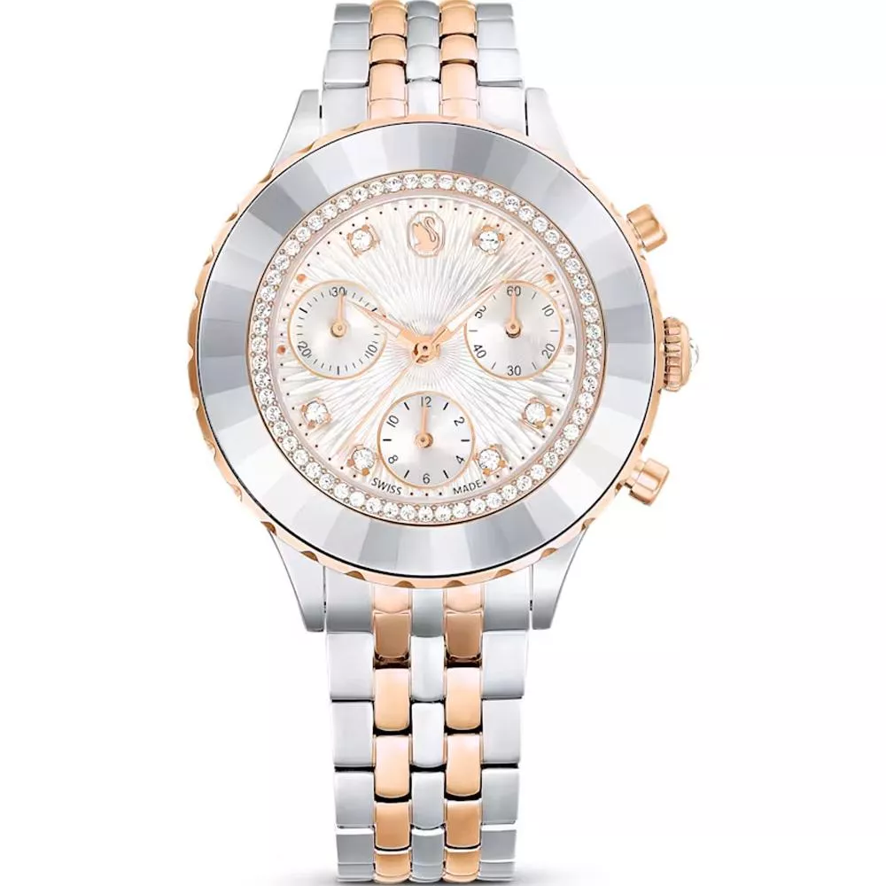 SWAROVSKI 施華洛世奇 Octea Chrono系列時尚腕錶-銀色37mm 5672937 SWAROVSKI 施華洛世奇 Octea Chrono系列時尚腕錶-銀色37mm 5672937