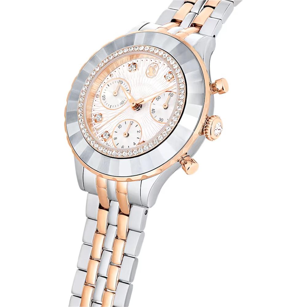 SWAROVSKI 施華洛世奇 Octea Chrono系列時尚腕錶-銀色37mm 5672937