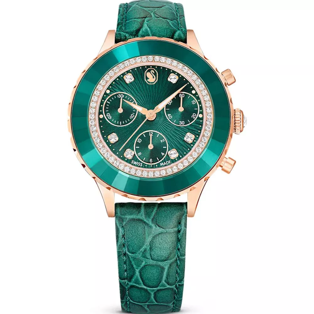 SWAROVSKI 施華洛世奇 Octea Chrono 時尚腕錶-綠37mm 5672931 SWAROVSKI 施華洛世奇 Octea Chrono 時尚腕錶-綠37mm 5672931
