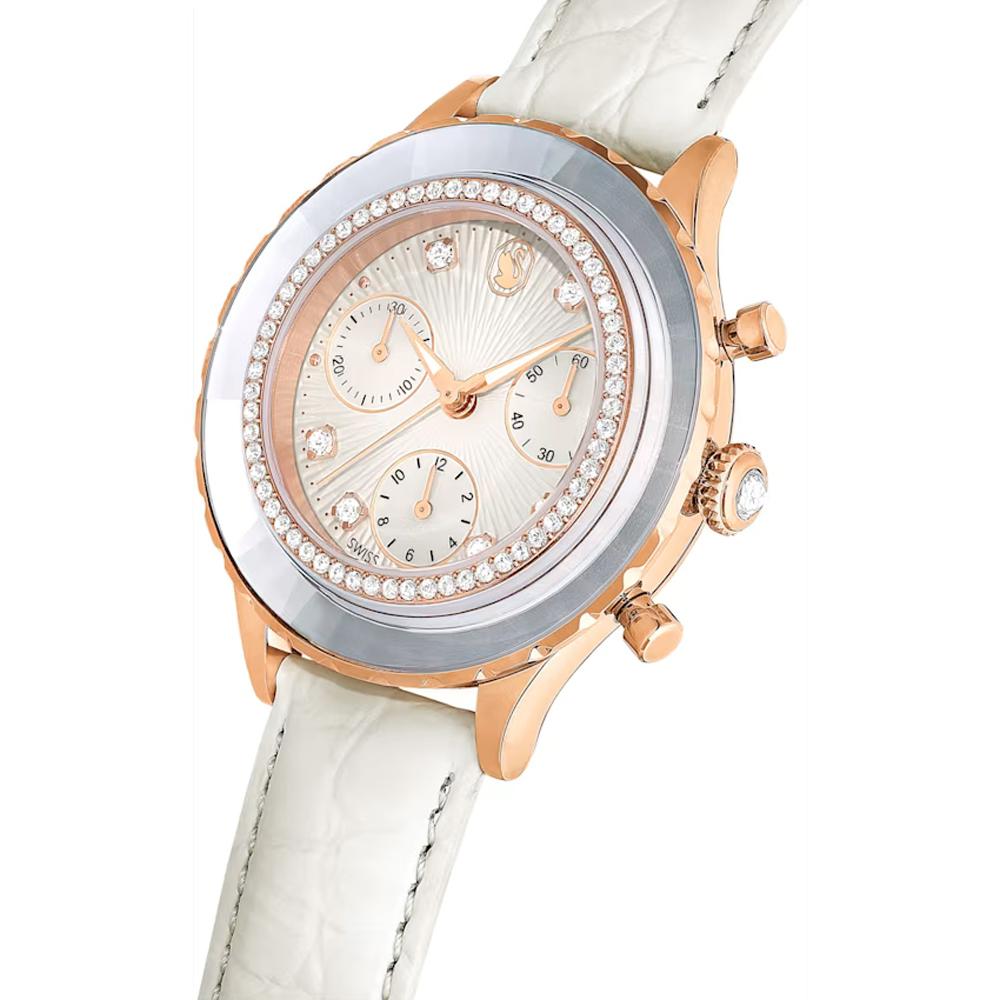 SWAROVSKI 施華洛世奇 Octea Chrono 白色 計時手錶-白37mm 5671150