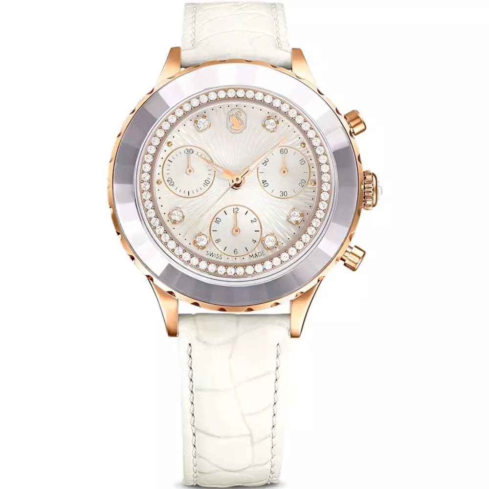 SWAROVSKI 施華洛世奇 Octea Chrono 白色 計時手錶-白37mm 5671150 SWAROVSKI 施華洛世奇 Octea Chrono 白色 計時手錶-白37mm 5671150