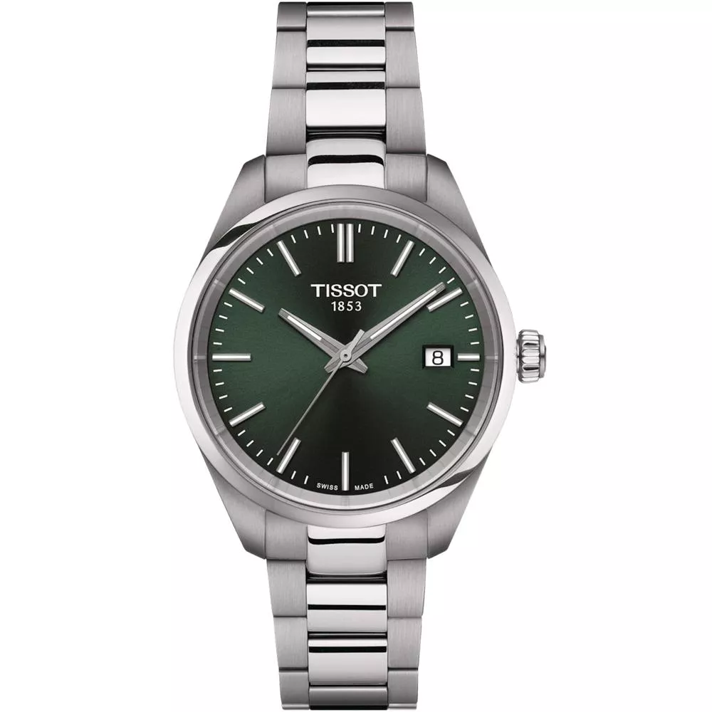 Tissot 天梭錶 PR 100 簡約大三針 時尚腕錶 女錶 手錶-T150.210.11.091.00/橄覽綠色 34mm